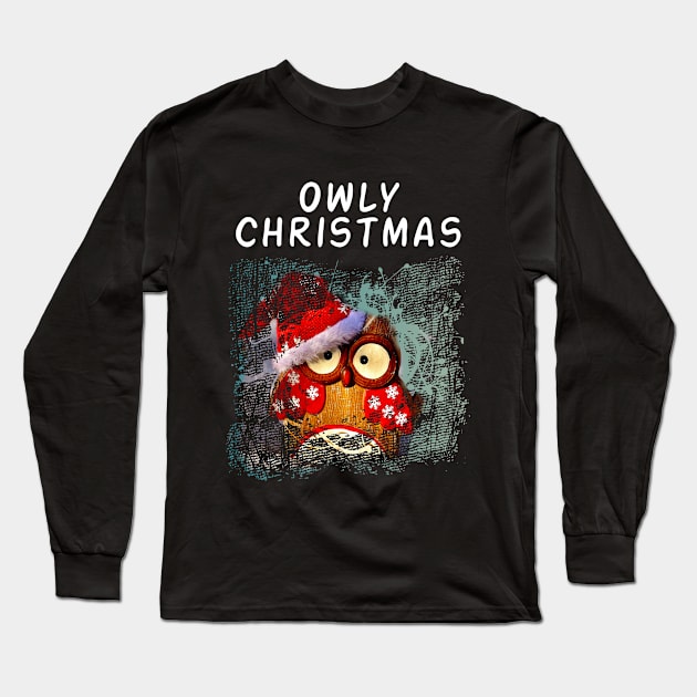 Owly Christmas Long Sleeve T-Shirt by Sunil Belidon